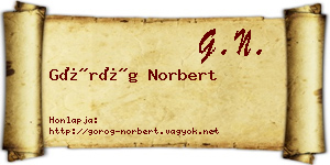 Görög Norbert névjegykártya