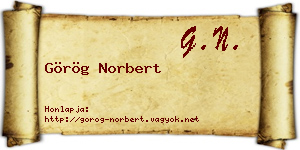 Görög Norbert névjegykártya