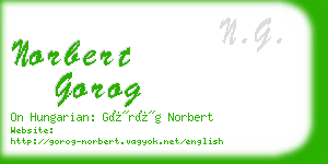 norbert gorog business card